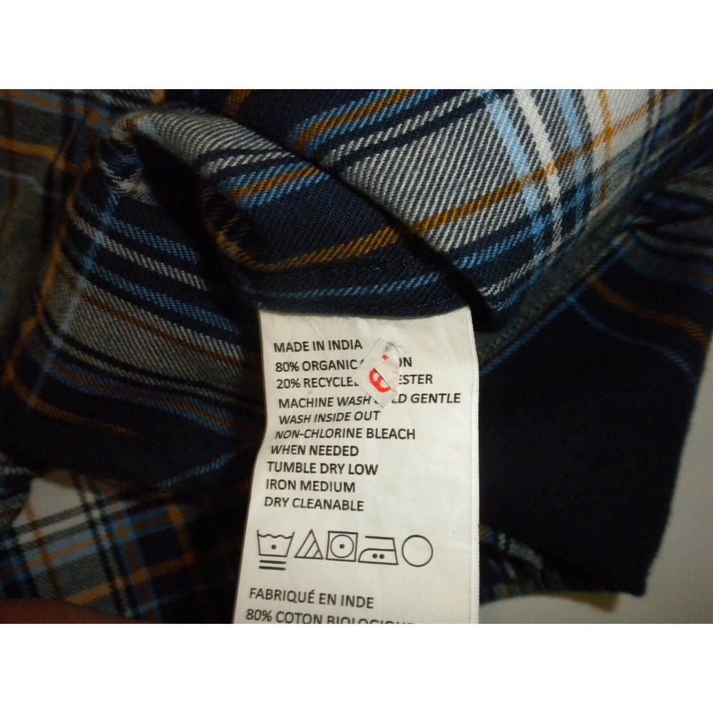 Prana Shirt Mens XXL Blue Los Feliz Flannel Slim Fit Plaid Button Up Mid Weight‎ - Picture 7 of 13